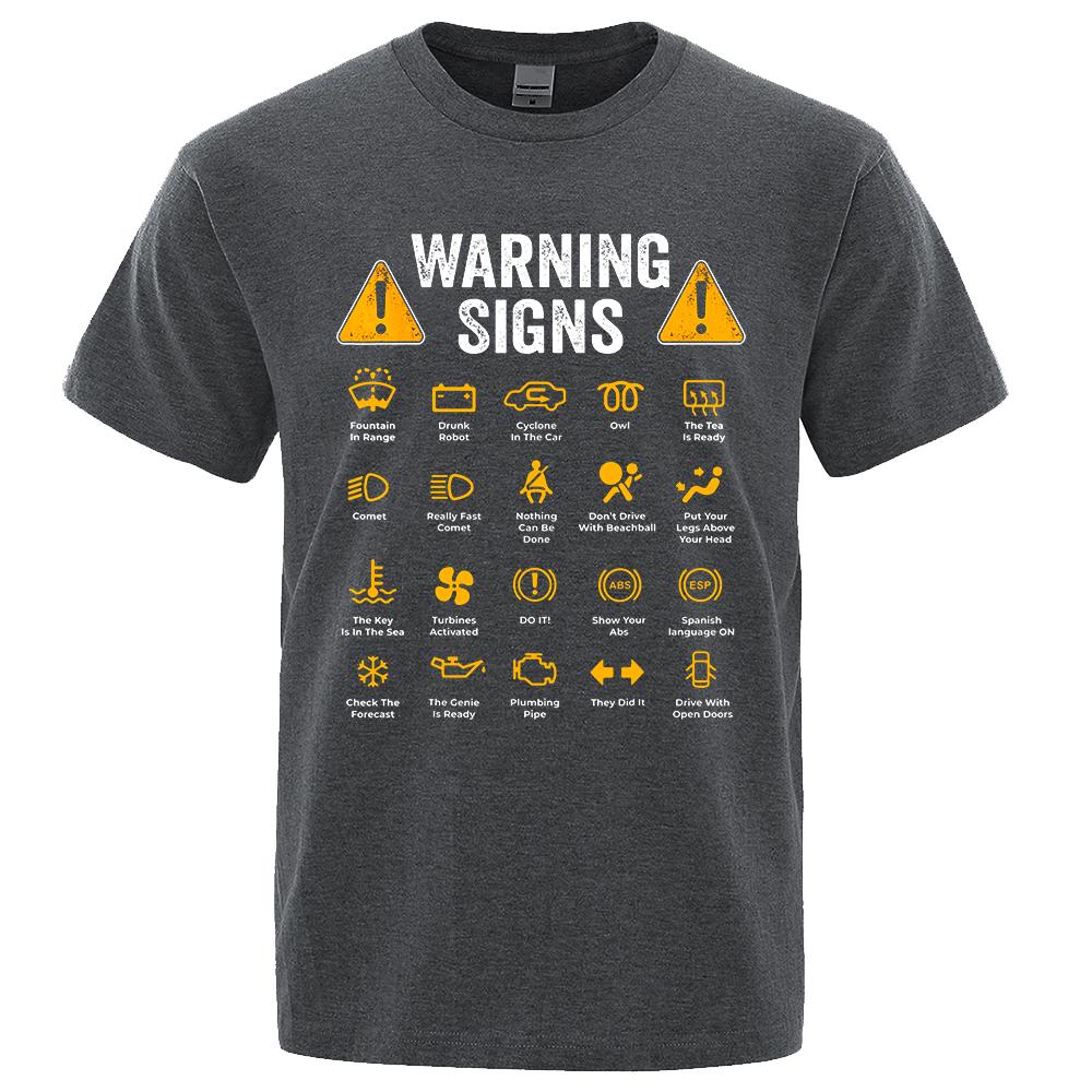 Funny Driving Warning Signs 101 Auto Mechanic Gift Driver T-Shirt Fashion Casual T Shirt Cotton Mens Tops Tees Casual Oversized