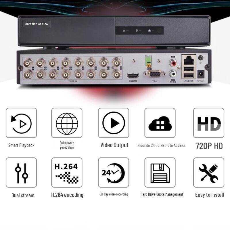 

Hikvision 16-Channel 1-Bay Penta-brid XVR Digital Video Recorder