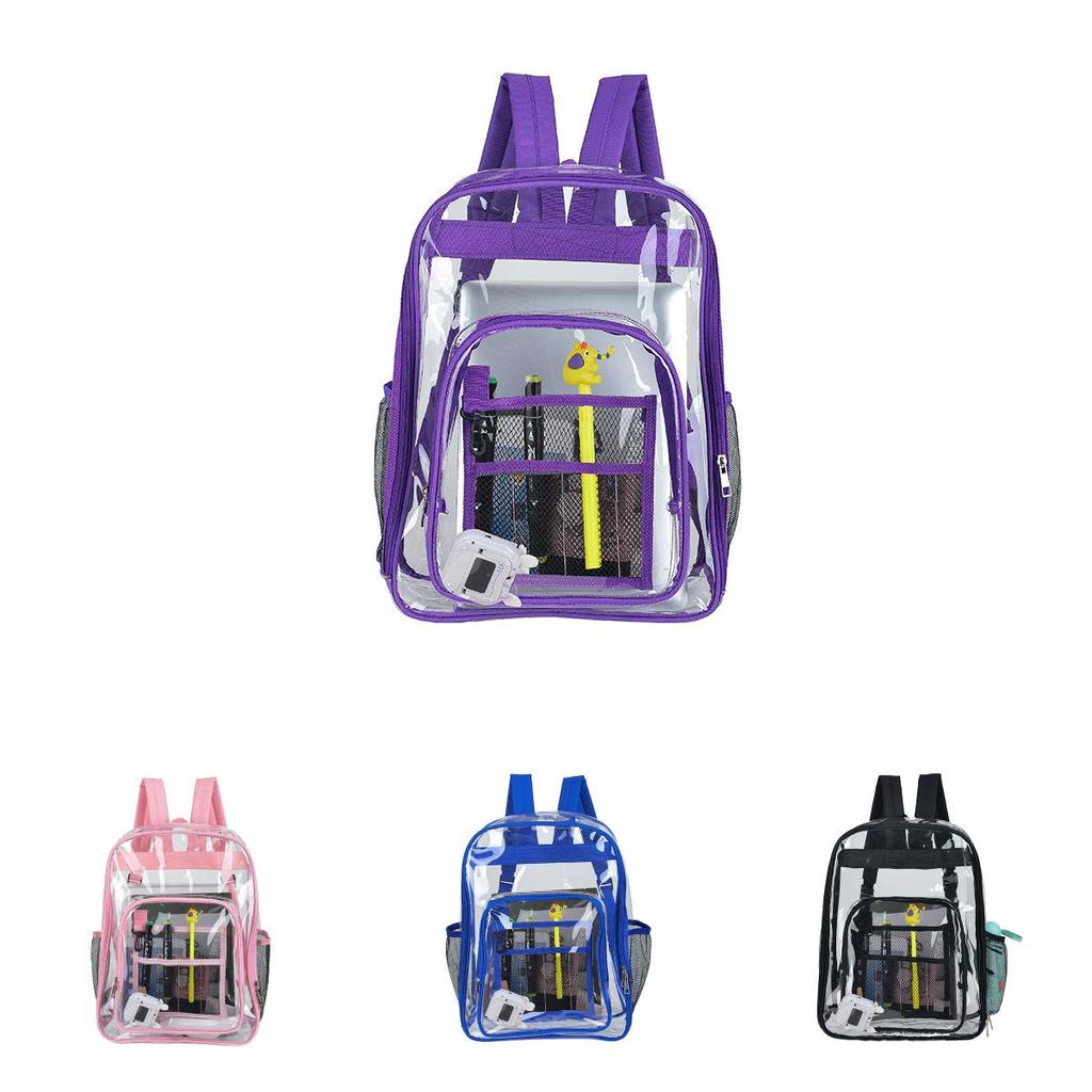 Streetwear Pvc Transparent Backpack With Large Capacity For Men Women Daily Use