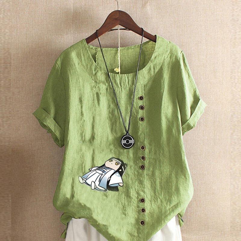 

Женская мода Rotten Boy Printed футболка с коротким рукавом свободная хлопковая рубашка повседневная свободная летняя блузка топы больших размеров 5XL зелёный