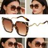 Fashion Square Frame Sunglasses With Metal Snake Temples For Men And Women UV400 Protections Large Lens Sun Glasses