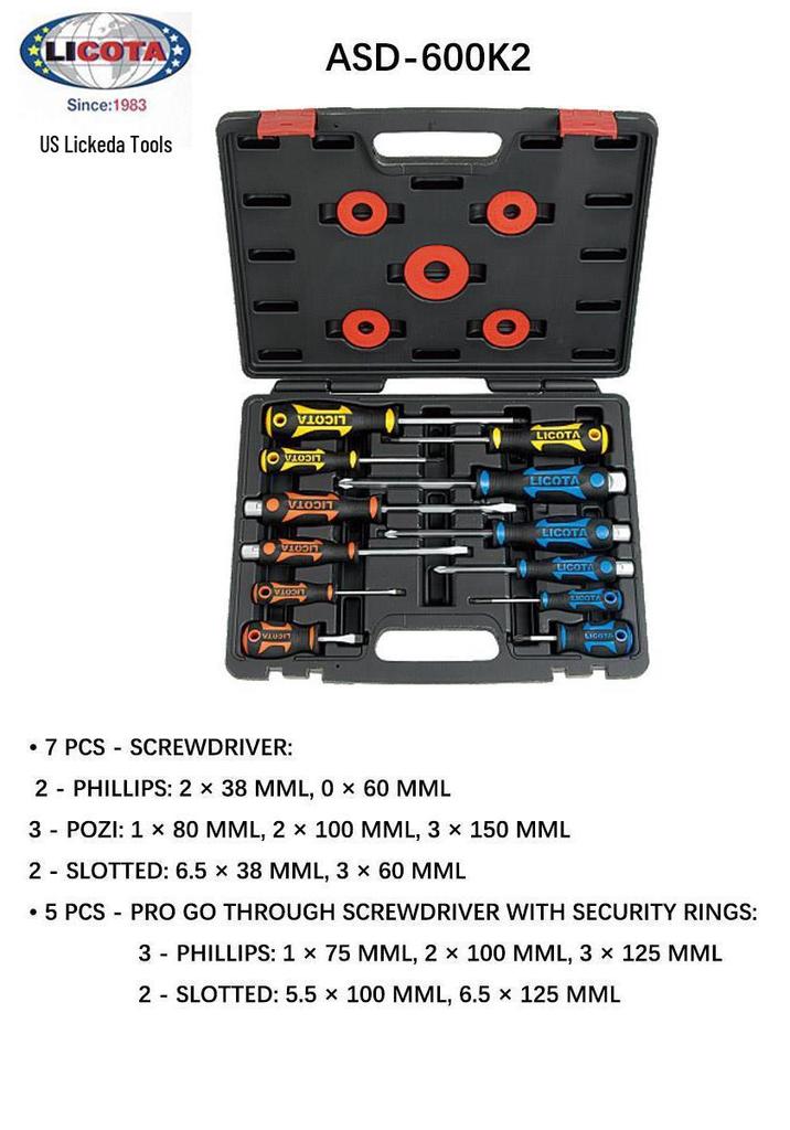 US LICOTA Multi-Functional Phillips/Slotted Screwdriver for Prying & Hammering