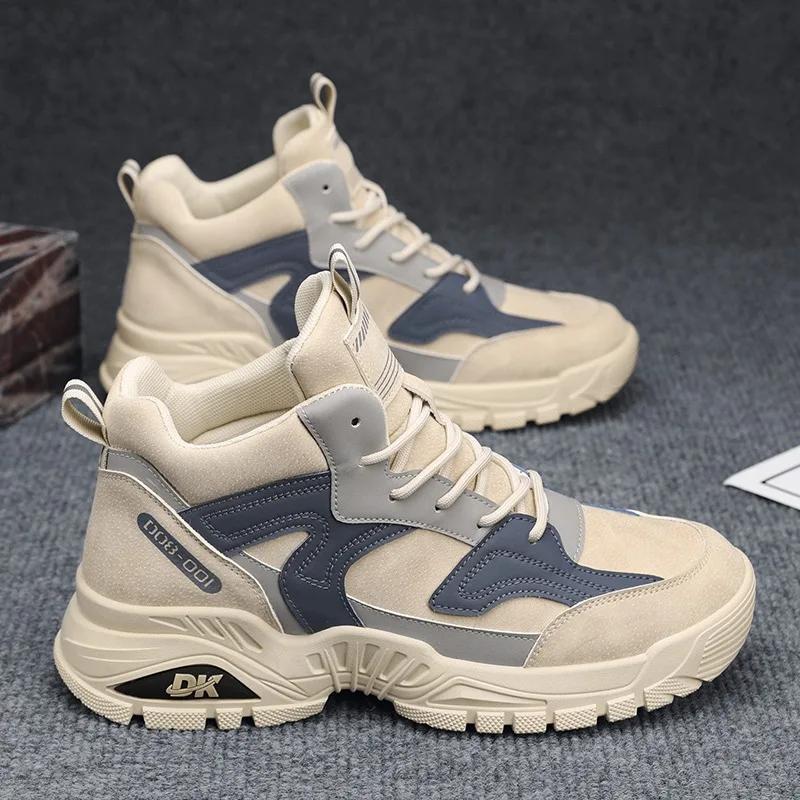 Herren High-Top Arbeitsschuhe Herbst Winter Mode Outdoor Bergsteigen Rutschfest Sportschuhe Reise Urlaub Freizeitschuhe 2024