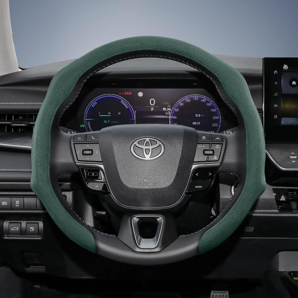 Suitable for Toyota Premium Suede Snap-On Steering Wheel Cover, Non-Slip and Durable Car Accessories, Modified Yaris Auris Chr Corolla Rav4 Hilux Wish