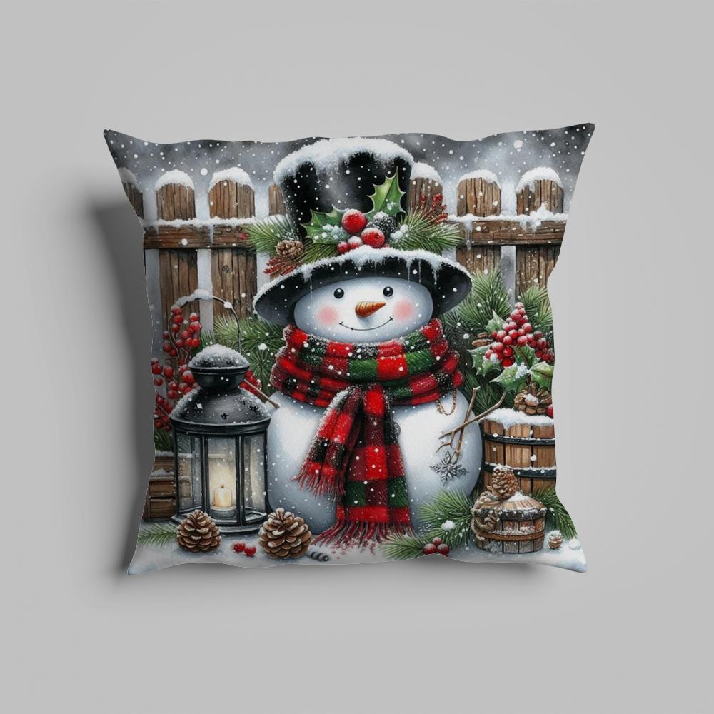 Pillow Case Luxurious Home Office, Sofa Decorative Multi Sized Car Seat Cushions, Pillowcases Retro Snowman Cute