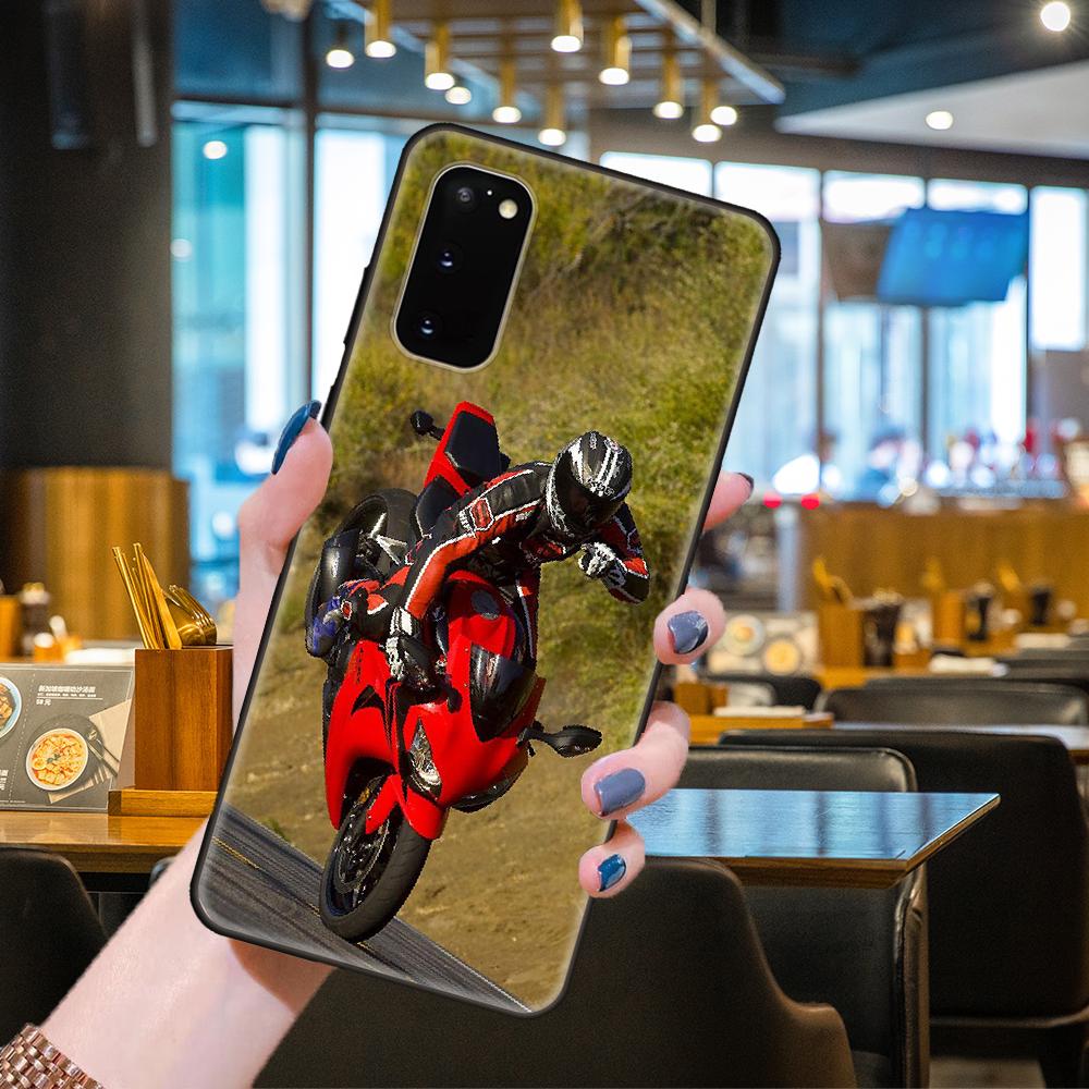 Telefonkasten für SamSung Galaxy S Note 21 20 10 9 8 7 6 Plus Edge E Lite Ultra Schwarz Cover Wasserdicht 3D Coque Moto Motorrad
