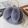 Cute Rabbit Ear Plush Shoulder Bag For Women Fashionable Crossbody Purse