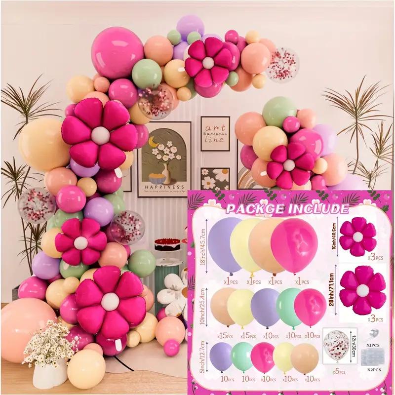 Colored Daisies Balloon Chain Garland Arch Set Wedding Anniversary Party Background Wall Arrangement Children's Birthday