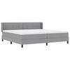 Box Spring Bed with Headboard Light Gray 200 X 200 Cm Fabric