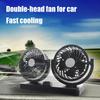 Portable Car Fan Double Head Car AC 360 Degree Rotatable Vehicle Air Circulation Auto Cooling Device For Small Cars And Large