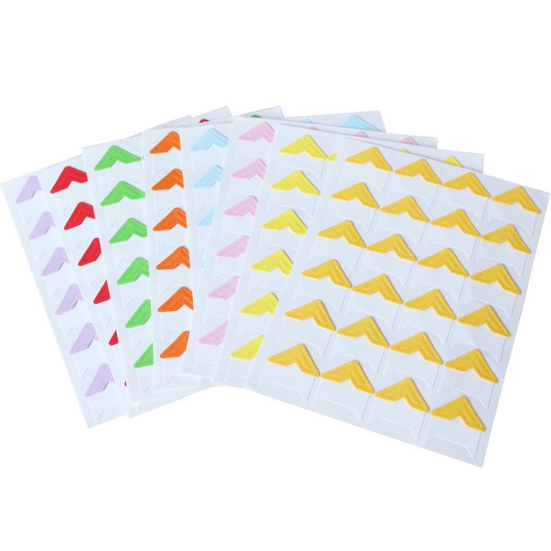 Korean Retro Kraft Paper Photo Corner Stickers, DIY Colorful Album Accessories for Baby Albums