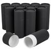 12 Stück Säulenförmige Kartonpapier Aufbewahrungsboxen für ätherische Ölflaschen mit Deckeln Schwarz 12,9x4,7cm