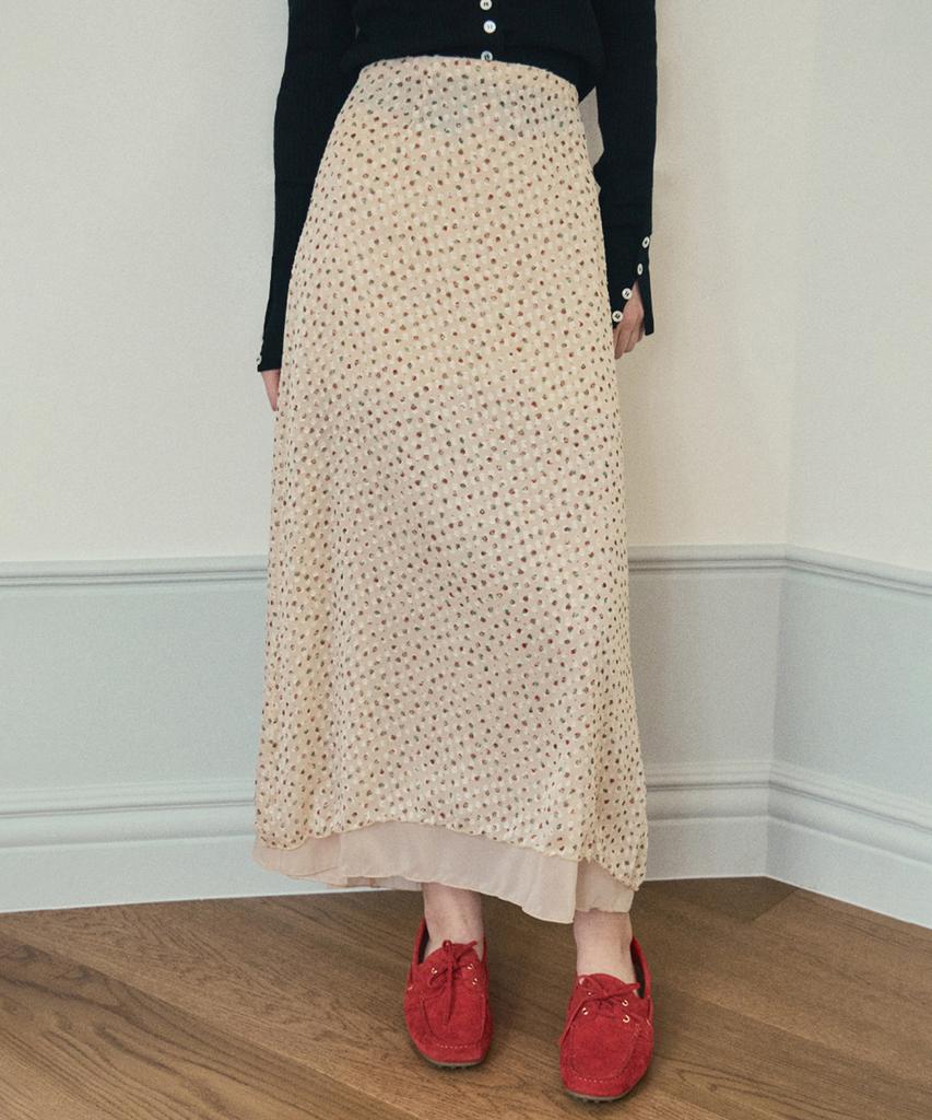 Aueonoseuteljia Bloom Flower Long Skirt_Red Flower(O25-Sk01)