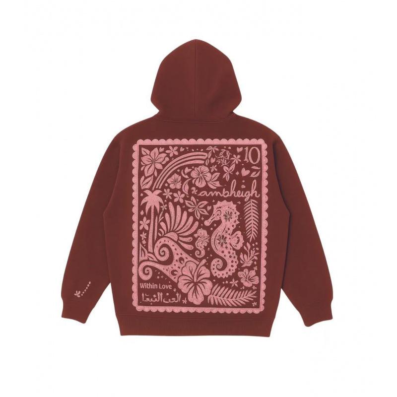 

Женский Свитер Однотонный Принт с Буквами Карман-Кенгуру Капюшон на Шнурке Куртка XS темно-красного