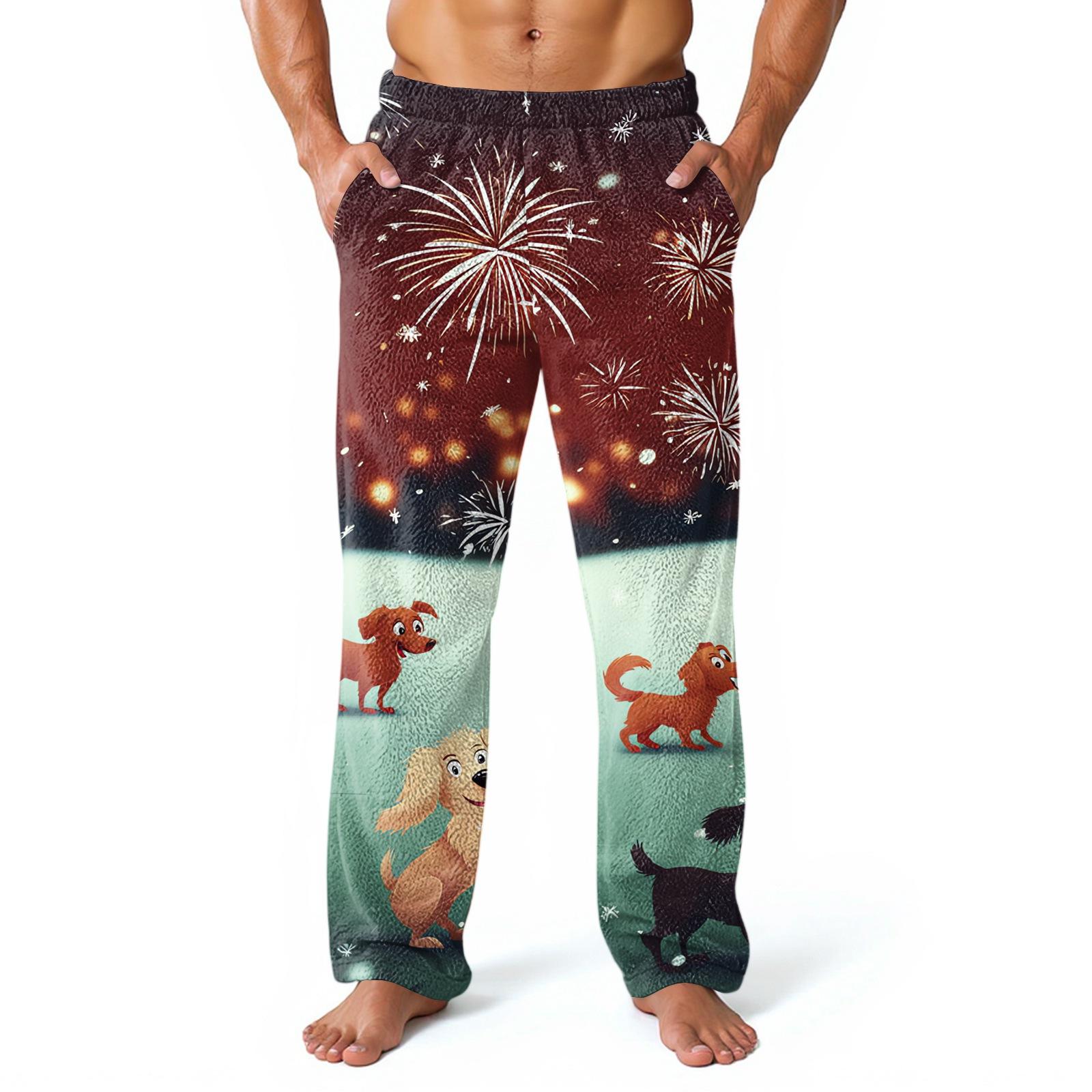 

Men s Allover Printed Home Pants Sleeping Pajama Pants Long Pants Pajama Pants XXL коричневий