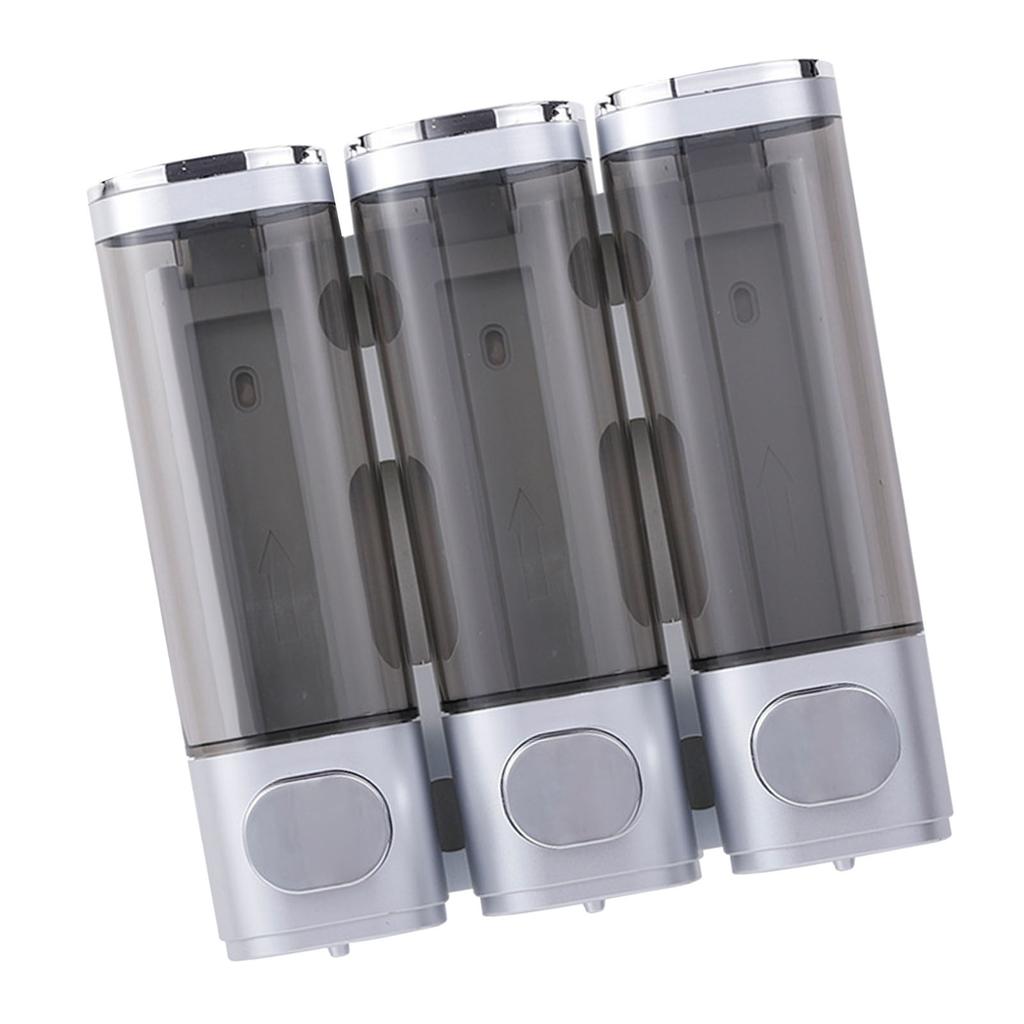 3 Chamber Shower Soap Dispenser 3x300ml Capacity Wall Mounted Shampoo and Conditioner Dispenser for Hotel Gym Club