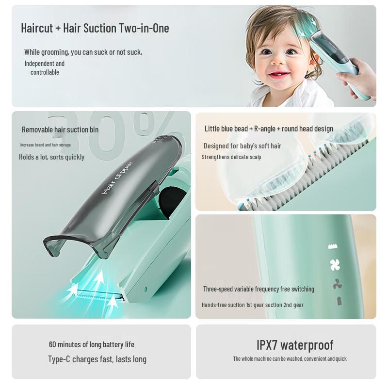 yijan Baby Automatic Hair Suction Hair Clipper