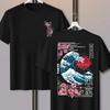 2026 Hombres Mujeres Casual Isla de Tokio Atardecer Ola Estampado Algodón Camiseta Manga Corta Verano Transpirable Streetwear Camiseta Casual Tops Oversize Camiseta Holgada