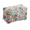 Portable Quilted Cotton Cosmetic Bag Flower Printed Large Capacity Makeup Bag Travel Organizer Washbag