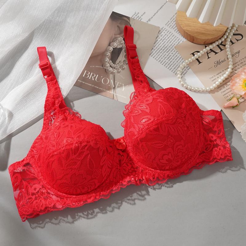 Kadınlar İçin Seksi Dantelli Push-up Sütyen Yazlık İnce Süngerli Nefes Alabilen İç Giyim C/D Kap Ayarlanabilir Askılı Sütyen 36-42