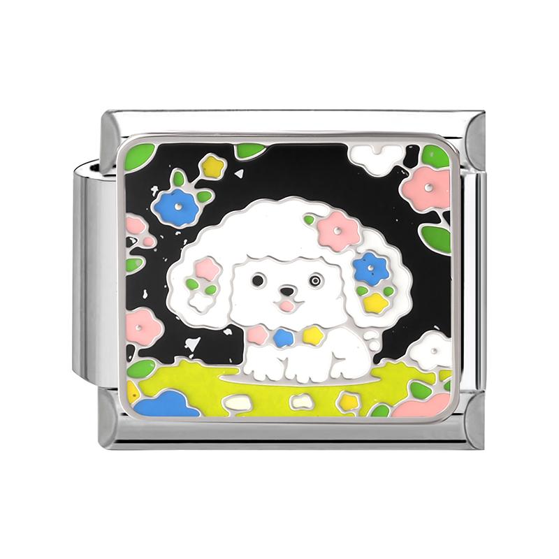 Fashion Colorful Y2K Animal Series Cat Dog Italian Charm Beads Fit 9MM Stainless Steel Bracelets Gifts Women Jewelry DIY Making