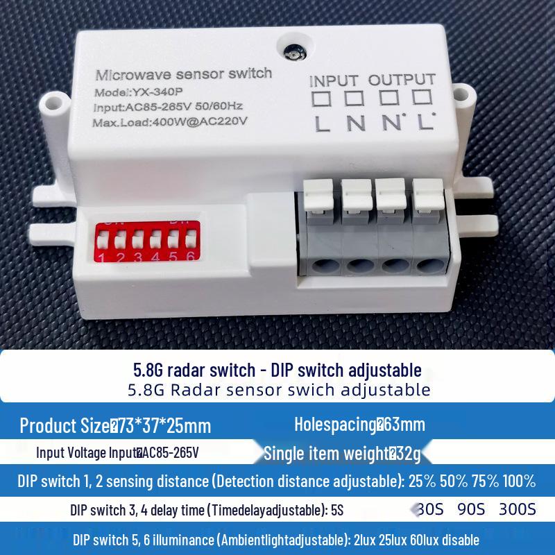 Adjustable Infrared & Radar Sensor Switch with Wide Voltage Range