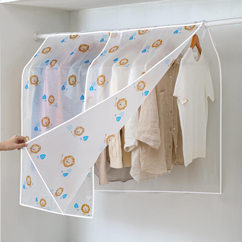 Closet Dust Cover Clothing Cover Hanging Type Overcoat Western-style Clothes Dustproof Waterproof Transparent Storage Thickening