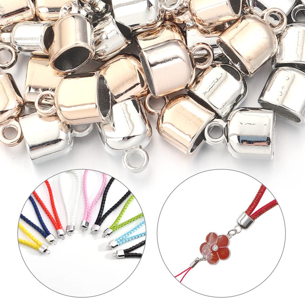 20pcs CCB Crimp End Caps Leather Cord End Tip Clasps Connectors for Jewelry Making DIY Bracelets Necklace Keychain Accessories