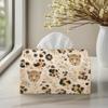 1pc 2D Flat Leopard Print Floral Style Tissue Box, Suitable for Living Room, Bedroom, Study, Office