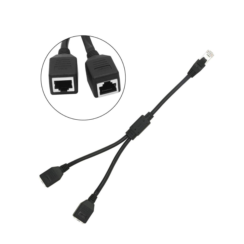 RJ45 Network Splitter Adapter CERRXIAN 1 RJ45 Female 2 RJ45 Female Network Y Splitter LAN Suitable for Super Category 5 Category 6 Ethernet Cable,