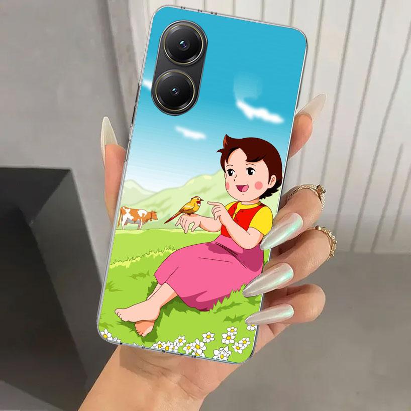 Heidi Cute Cartoon Phone Case for Xiaomi Poco X5 X6 X7 Pro F7 Ultra M7 Redmi 15 15C 13 13C 12 12C 10 10A 10C 9 9A 9C 9T Shell Po