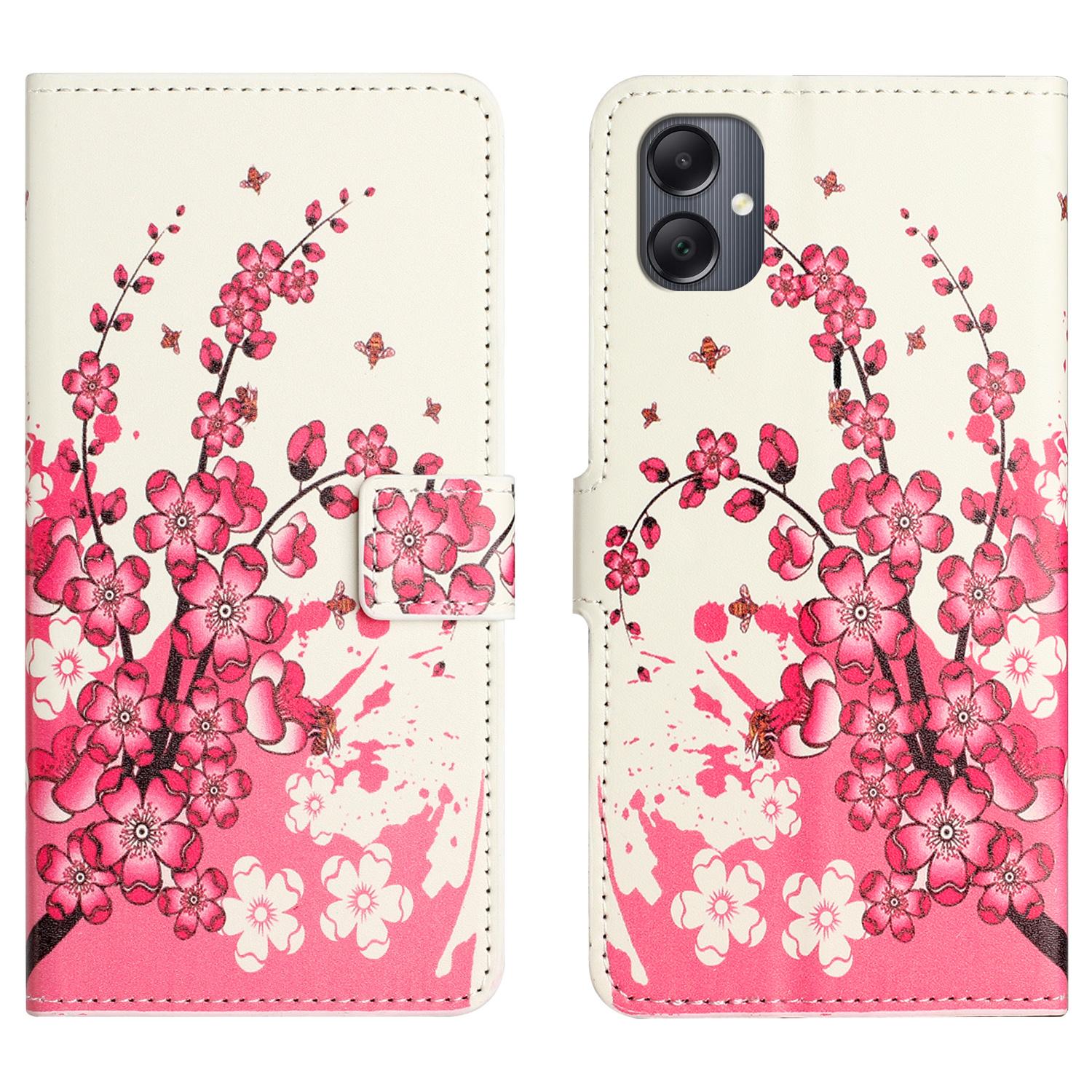 

Чохол-книжка з PU шкіри з принтом для Samsung Galaxy A06 4G/A06 5G Plum Blossom