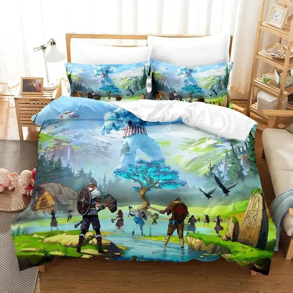 Tribes of Midgard Beding Set Single Twin Ful Quen King-Sized Dimensionsd Dimensions Bed Linen Set Adult People Kid Bedrom Duvet cover Sets 3D Game Bed