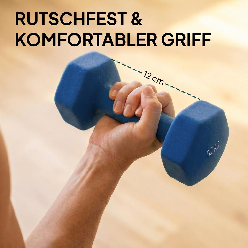 Dumbbell Set 3 Pairs of Dumbbells with Storage Stand Non-Slip Grip, 1-5 Kg Hexagon