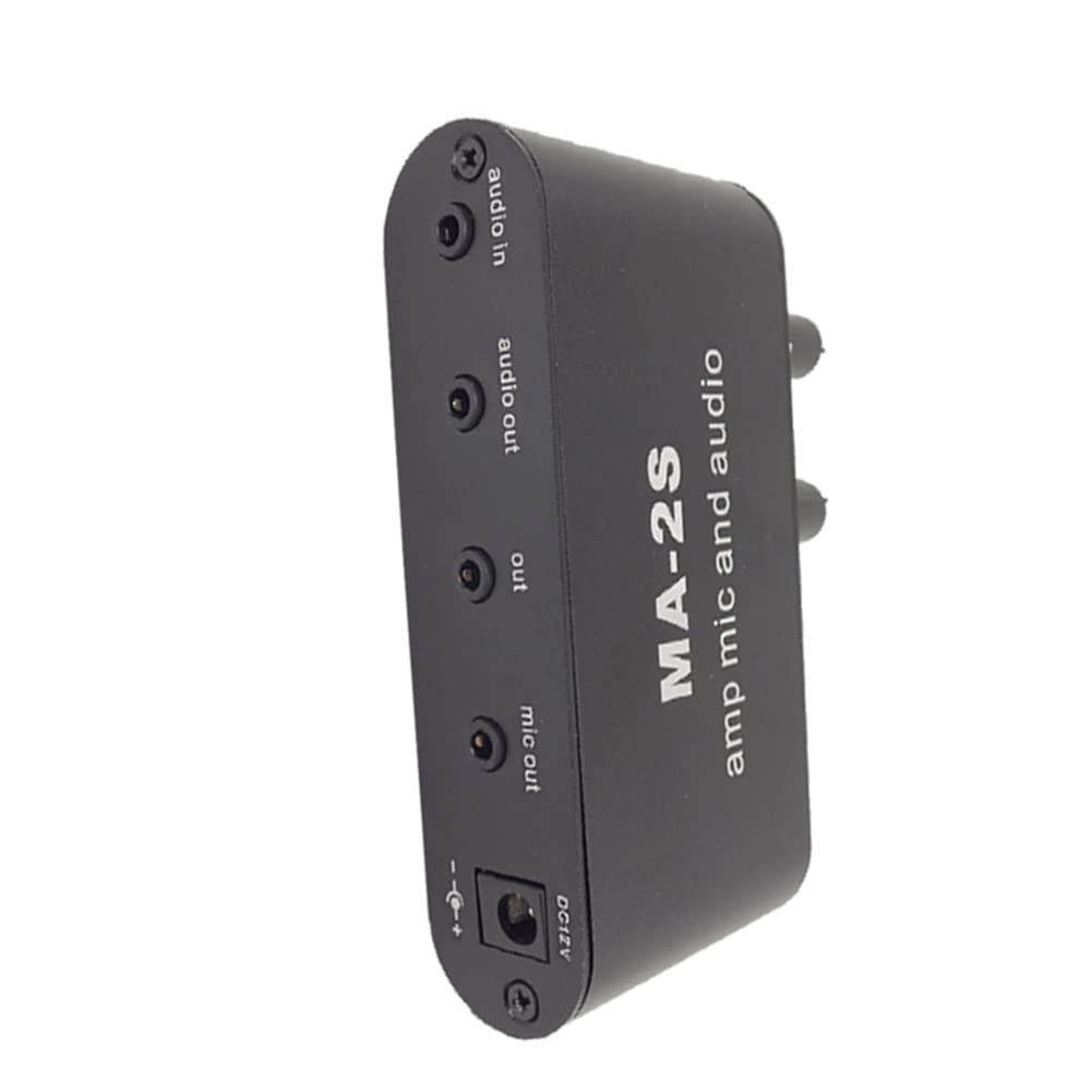 Dovhmoh Condenser Microphone Amplifier Headphone Amplifier Music Audio Preamplifier Mixing Board 3.5mm MA-2S