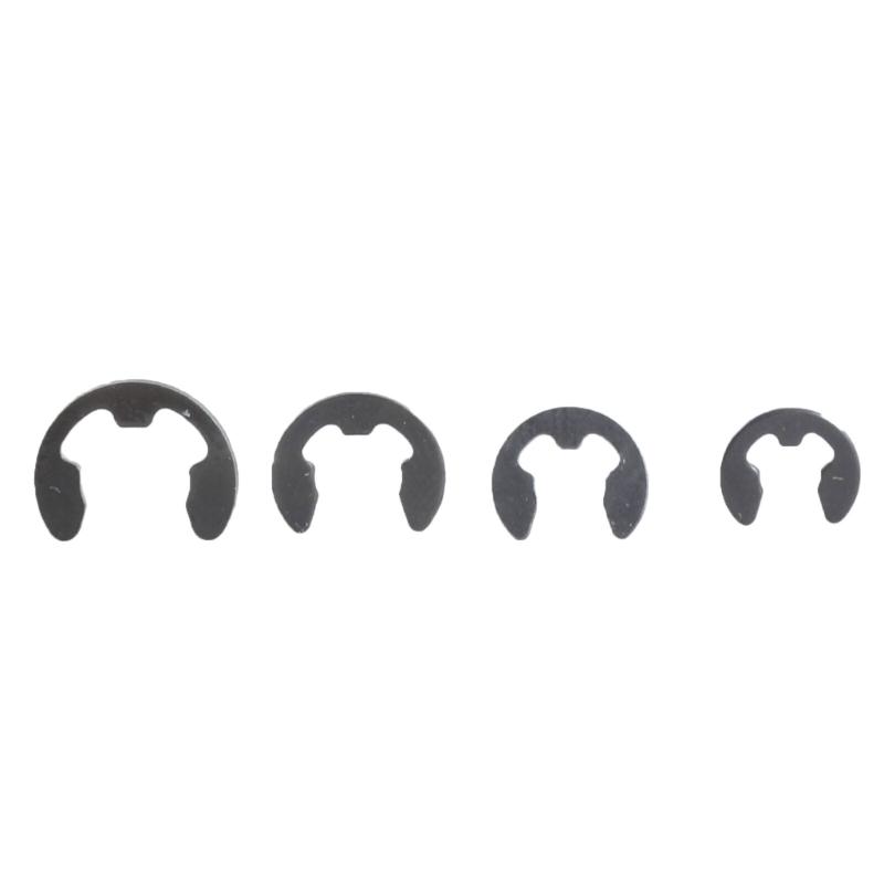 Pack of 225 High Strength Manganeses Steel E Types Circlips for Mechanical Equipment Support and Fixation In Box