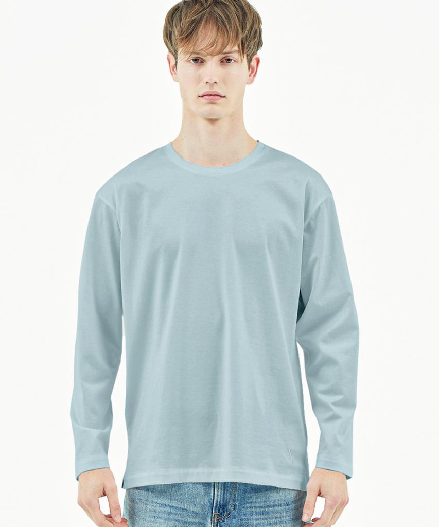 YJACK M_Signature Loose & Relaxed Fit Long Sleeve T-Shirt (180Gsm) Kmjt002L (B Type)