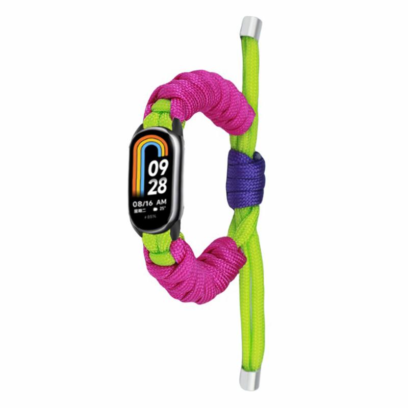 

For Xiaomi Smart Band 9 NFC/9/8 NFC/8 Watch Band Braided Rope Bracelet Bright Yellow Rose
