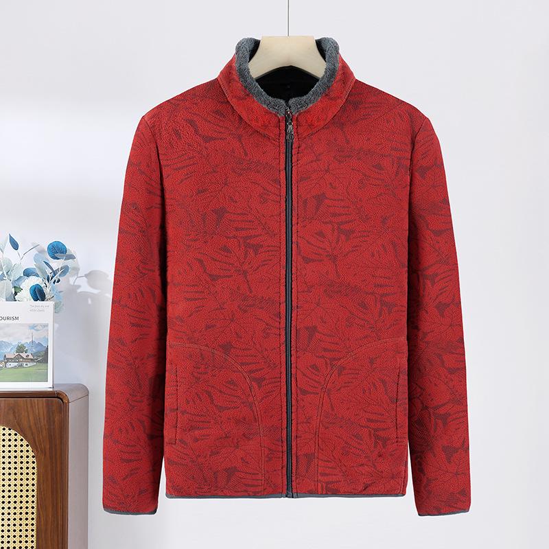 

Женская флисовая куртка из овечьей шерсти - Теплое весенне-осеннее пальто для мам, женщин среднего и пожилого возраста 2XL for 110-125 kg