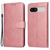 For Google Pixel 7a Cell Phone Cover Calf Texture PU Leather Wallet Stand Case with Strap