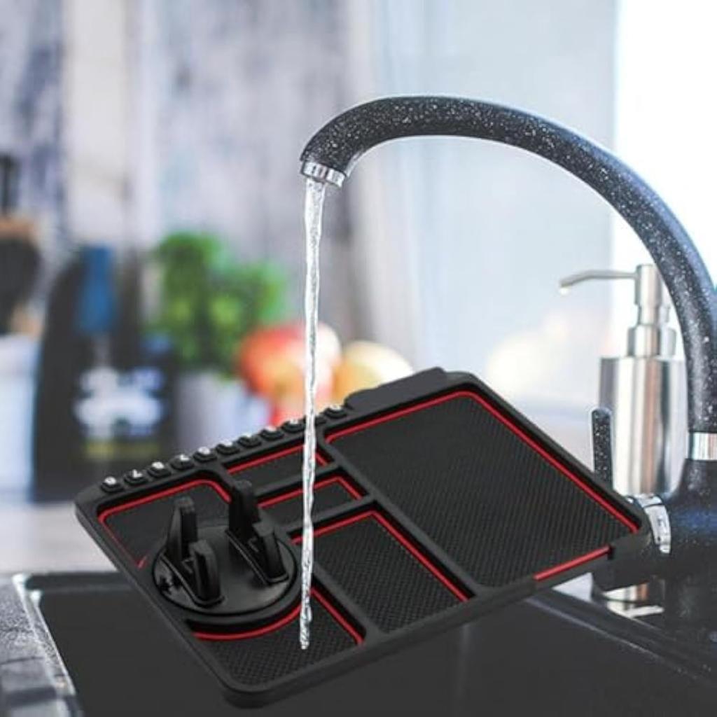 Silicone Car Dashboard 360° Rotation Anti-Slip Mat with Mobile Phone Holder Temporary Parking for Navigation Car Interior Accessories