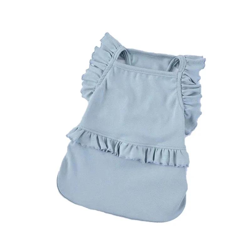 Cotton Dog Dress T-shirt Spring Summer Cat Dog Clothes Puppy Costumes Yorkshire Pomeranian Bichon Poodle Schnauzer Pug Clothing
