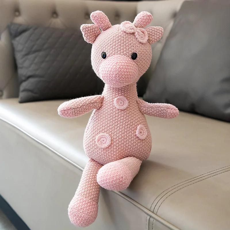 Crochet Animals Plush Stuffed Bunny Monkey Dolls Cotton Knitted Plushies Rabbit Cuddle Toys Kids Early Educational Peluche Toy