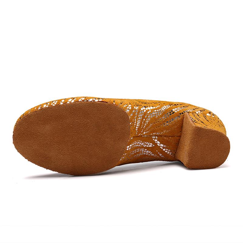 Moderne Jazz-Tanzschuhe aus Wildleder für Damen und Mädchen, glänzende Tanzschuhe für Lehrer, Übungstanzschuhe, rutschfest, mittlerer Absatz, 5 cm