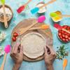 Resistant Mini Non-stick Wooden Handle Kicthen Utensils Baking Tools Spatula Cake Scraper Brush
