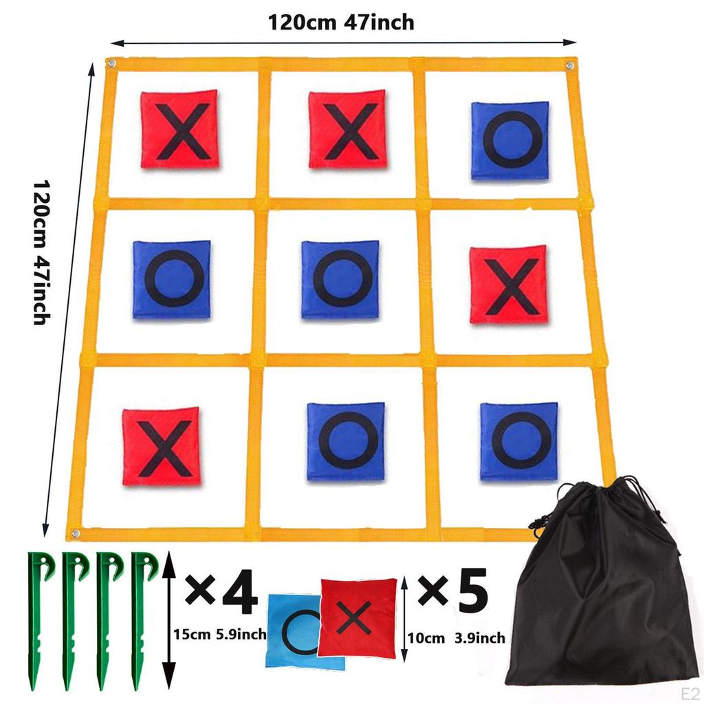 Tic Toe Game Yard Tossing Interactive Classical Funny XO Toy 120cmx120cm for Families