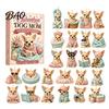 Scatola Regalo Sorpresa Giornaliera Calendario dell'Avvento per Cani da 24 Giorni, Carini Ornamenti Appesi Piatto 2D Chihuahua, Ornamenti da Collezione per le Feste per la Casa Diversi Acrilici