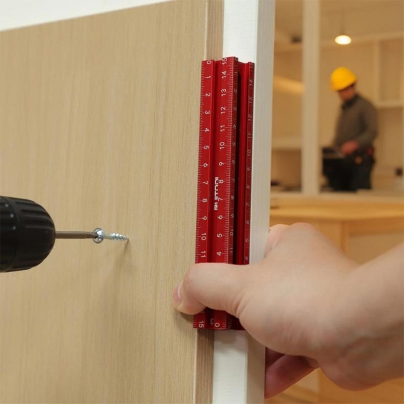 Aluminum Alloy 5kg Magnetic Adhesion Alignment Ruler Measuring Tool 4 Side Design for Construction and DIYer Projects