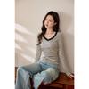 Women S V Neck Striped Long Sleeve Slim Fit T Shirt