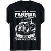 European Sizes Men's Funny "I'm A Farmer I Feed People" Tractor T-Shirt - Retro Farming Graphic Tee, Comfortable Casual & Athletic Wear